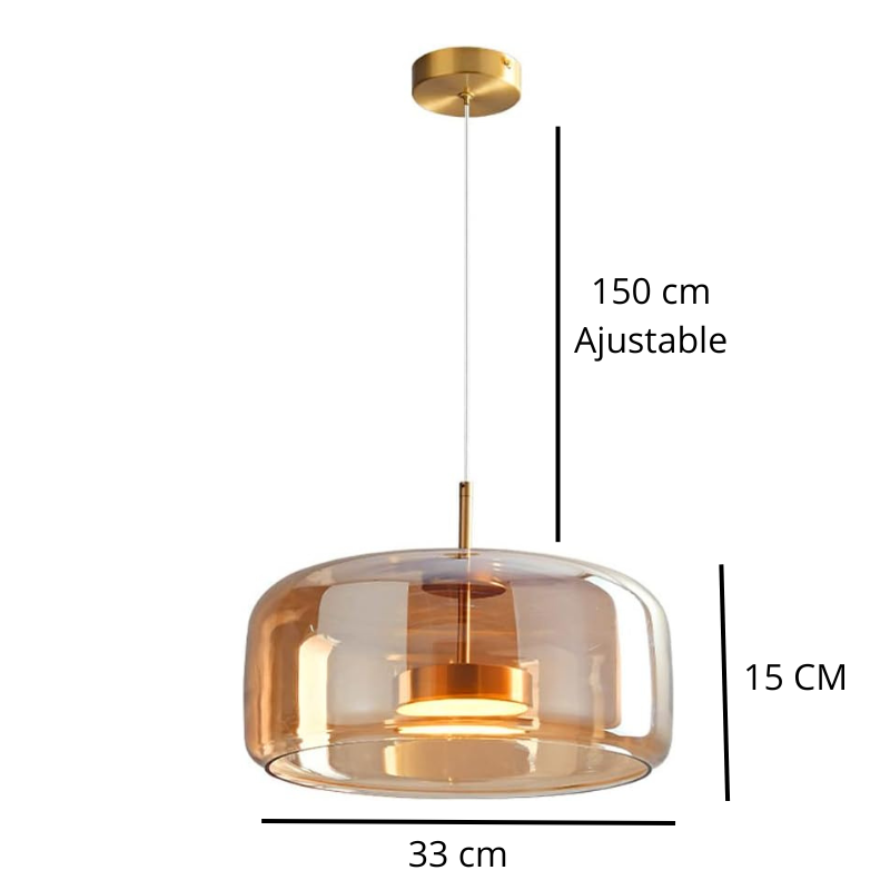 Suspension LED en verre fumé NOCA