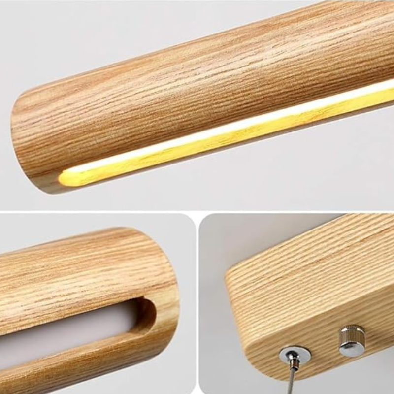 Suspension îlot cuisine LED en bois minimaliste LINEA