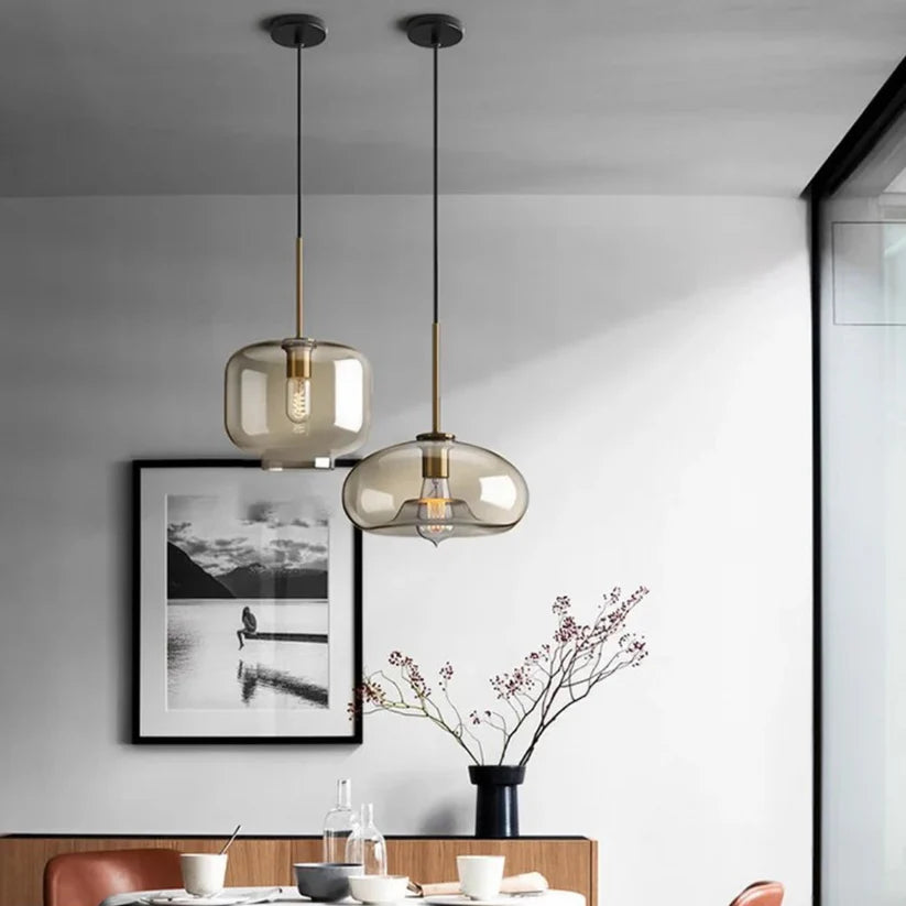 Suspension en verre fumé TOMARO