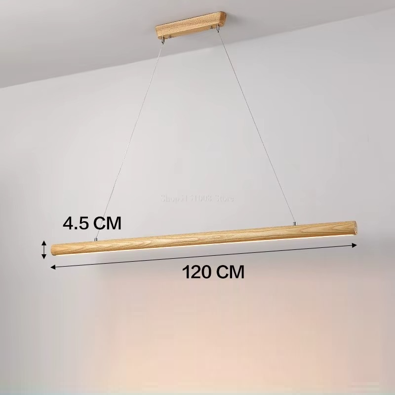 Suspension îlot cuisine LED en bois minimaliste LINEA