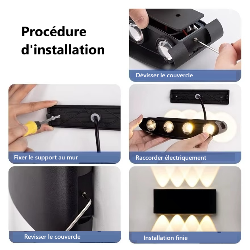 Applique murale LED extérieure étanche en aluminium │ RANDA