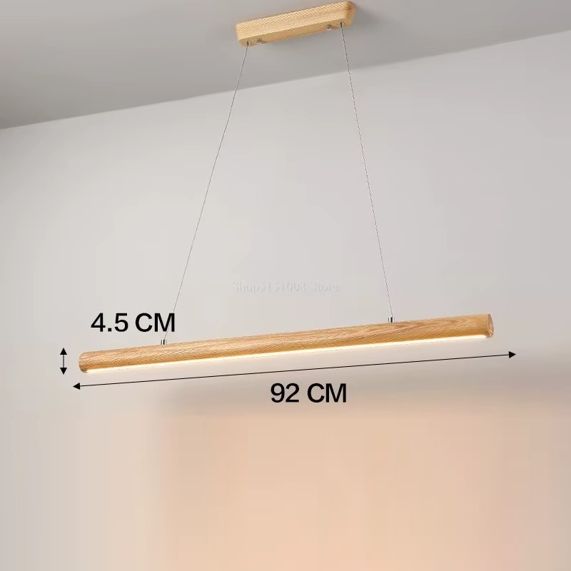 Suspension îlot cuisine LED en bois minimaliste LINEA