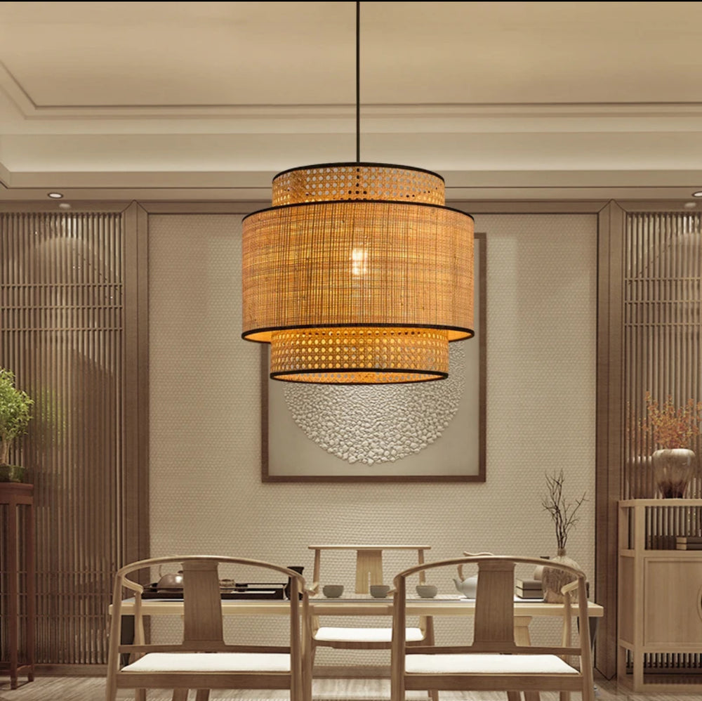 Suspension japonaise en rotin AKANO