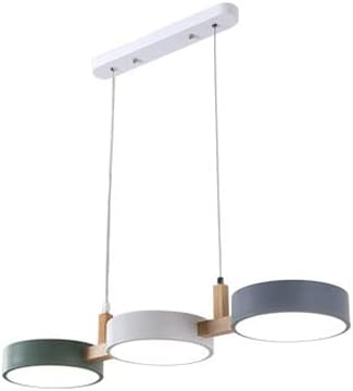 Suspension îlot cuisine LED Scandinave en métal et en bois TELOA