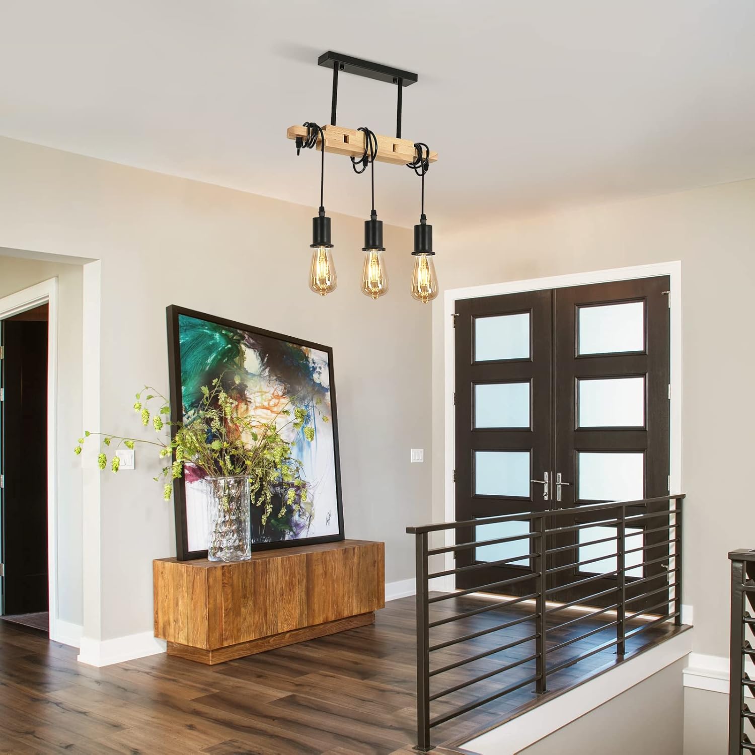 Suspension industrielle en bois FANA