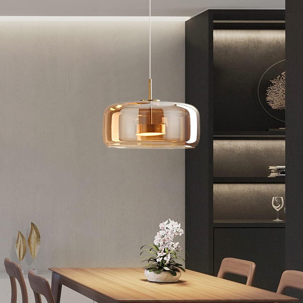 Suspension LED en verre fumé NOCA