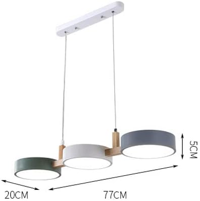 Suspension îlot cuisine LED Scandinave en métal et en bois TELOA