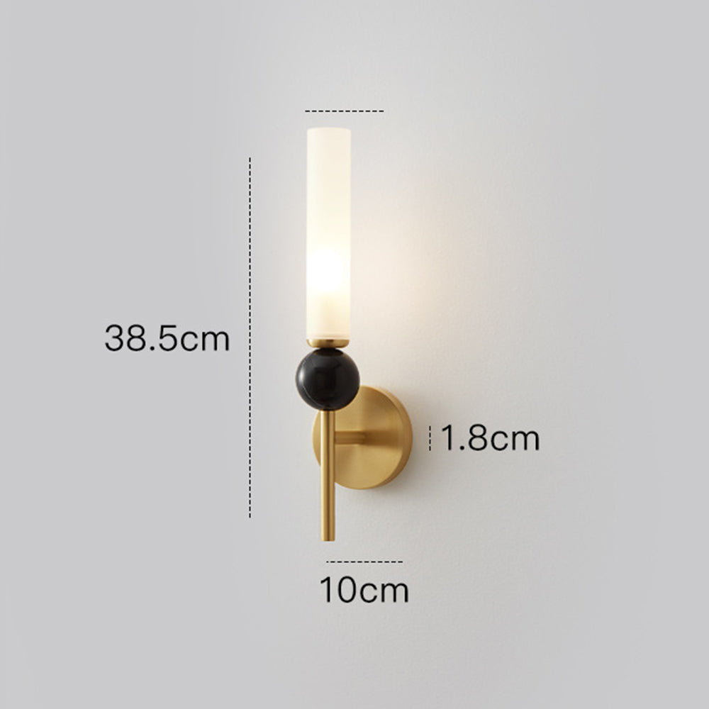 Applique murale LED dorée Vintage en laiton et marbre │ FLUTE