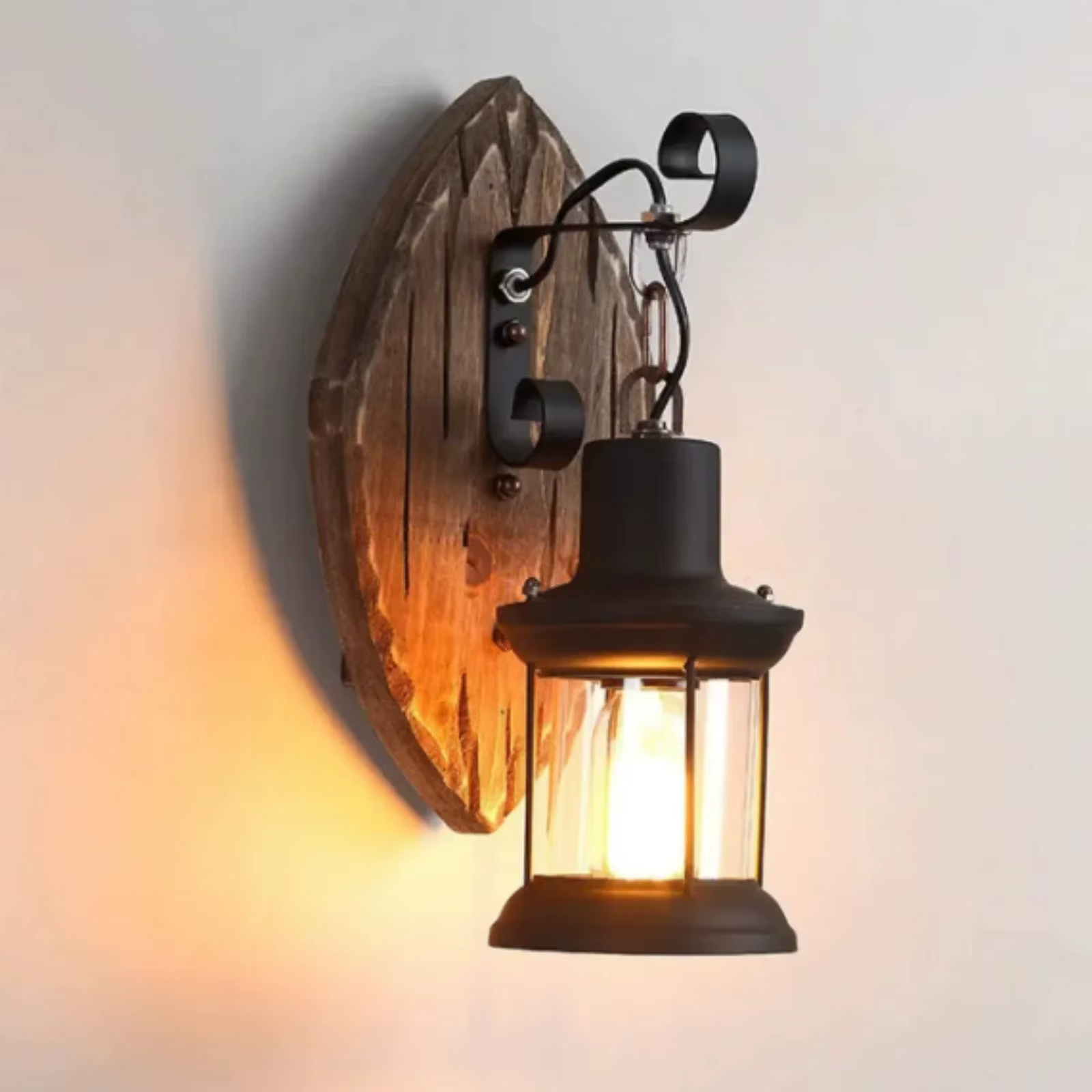 Applique murale industrielle en bois CANDLE