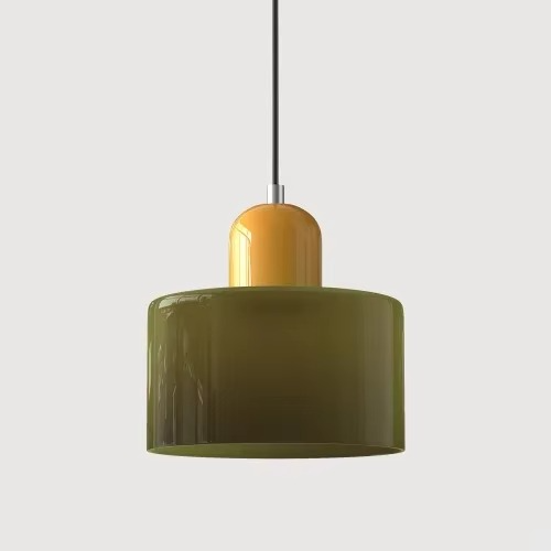 Suspension Scandinave en verre cylindrique