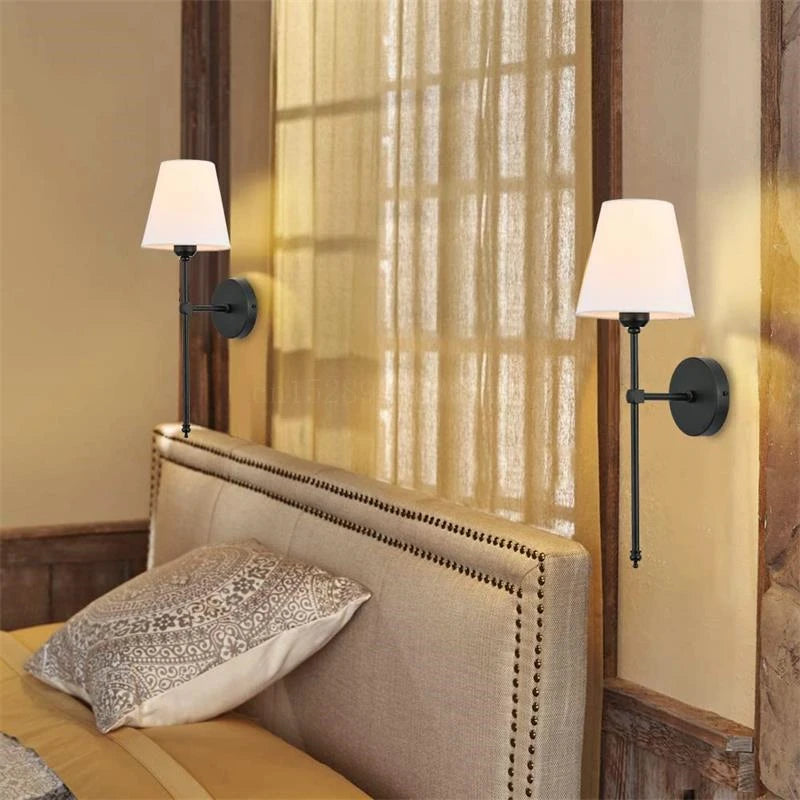Applique murale moderne en laiton avec abat-jour en lin │ SENOL