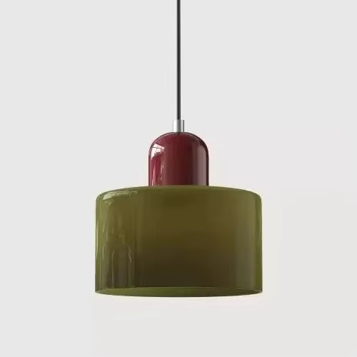 Suspension Scandinave en verre cylindrique