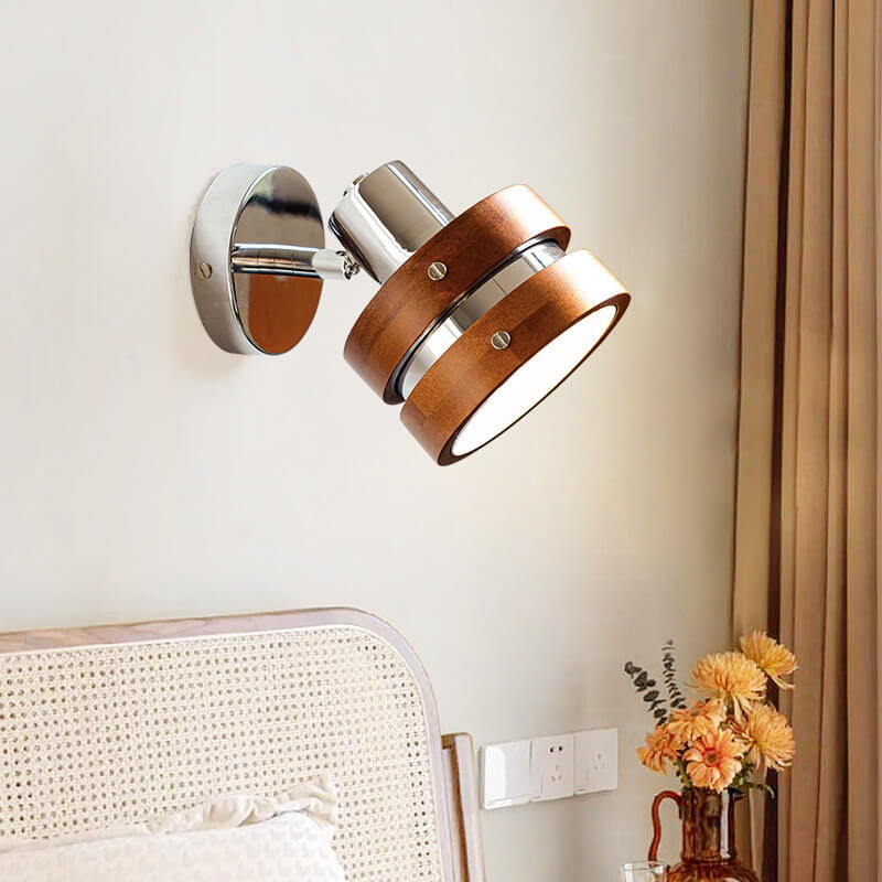 Applique murale LED design retro en acier et bois │ TASNO