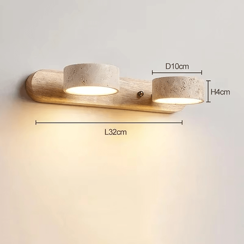Applique murale articulée pour salle de bain en travertin et en bois NOLERA - product_type_Atelier Luisiano