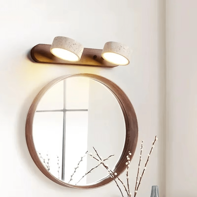 Applique murale articulée pour salle de bain en travertin et en bois NOLERA - product_type_Atelier Luisiano