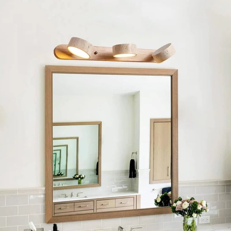 Applique murale articulée pour salle de bain en travertin et en bois NOLERA - product_type_Atelier Luisiano
