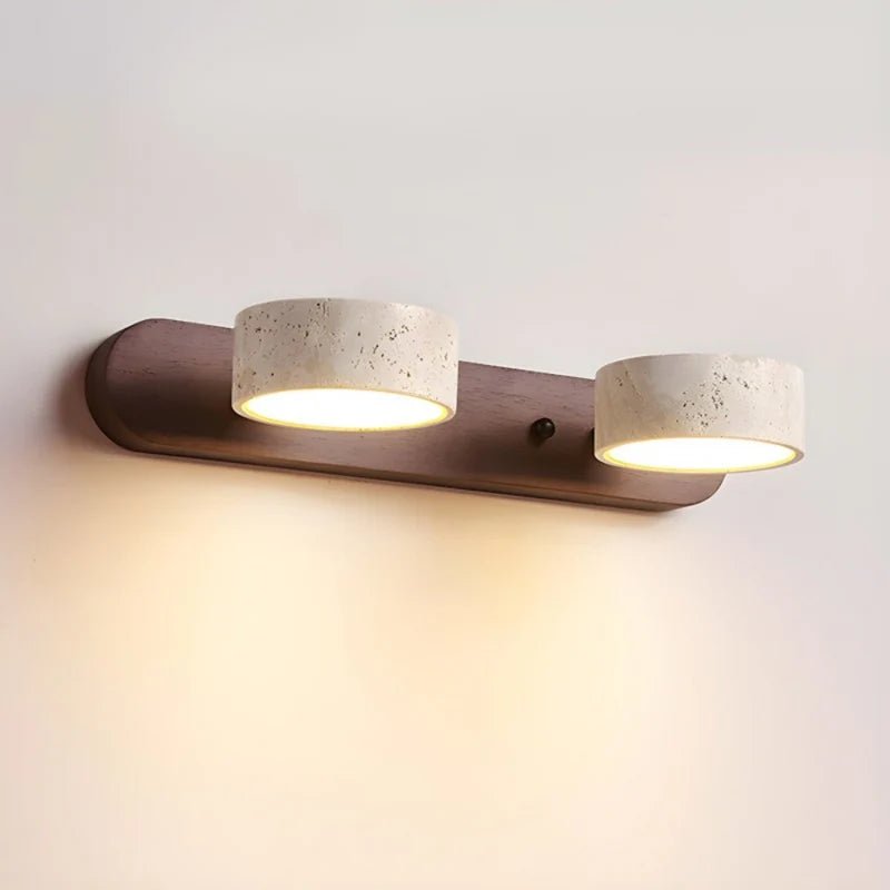 Applique murale articulée pour salle de bain en travertin et en bois NOLERA - product_type_Atelier Luisiano