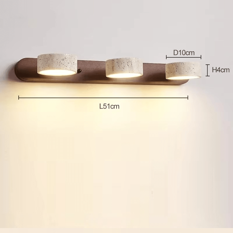 Applique murale articulée pour salle de bain en travertin et en bois NOLERA - product_type_Atelier Luisiano