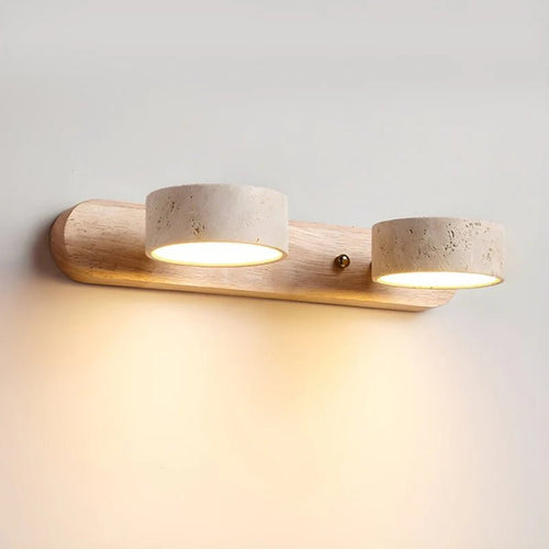 Applique murale articulée pour salle de bain en travertin et en bois NOLERA - product_type_Atelier Luisiano
