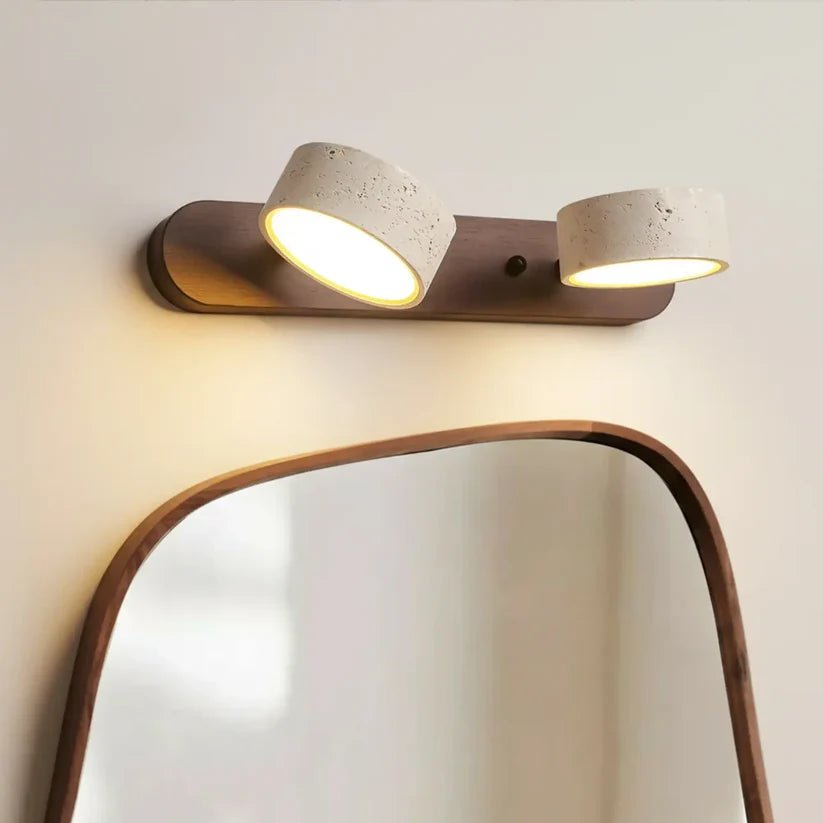 Applique murale articulée pour salle de bain en travertin et en bois NOLERA - product_type_Atelier Luisiano