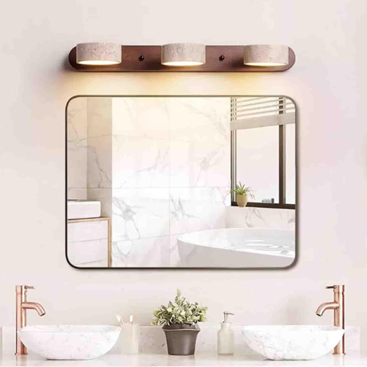 Applique murale articulée pour salle de bain en travertin et en bois NOLERA - product_type_Atelier Luisiano