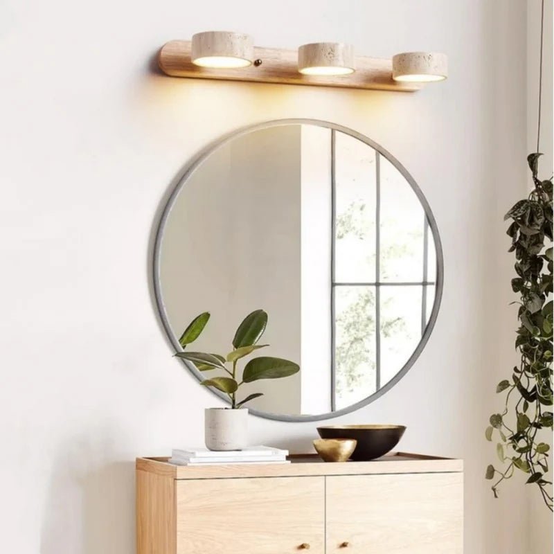 Applique murale articulée pour salle de bain en travertin et en bois NOLERA - product_type_Atelier Luisiano