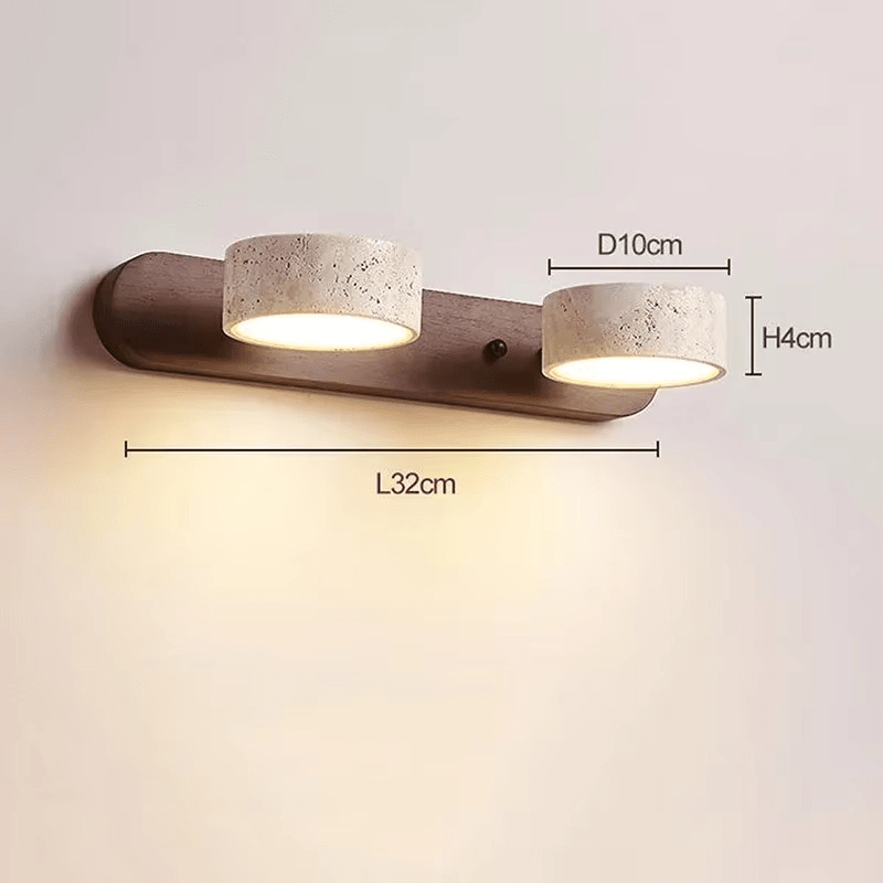 Applique murale articulée pour salle de bain en travertin et en bois NOLERA - product_type_Atelier Luisiano