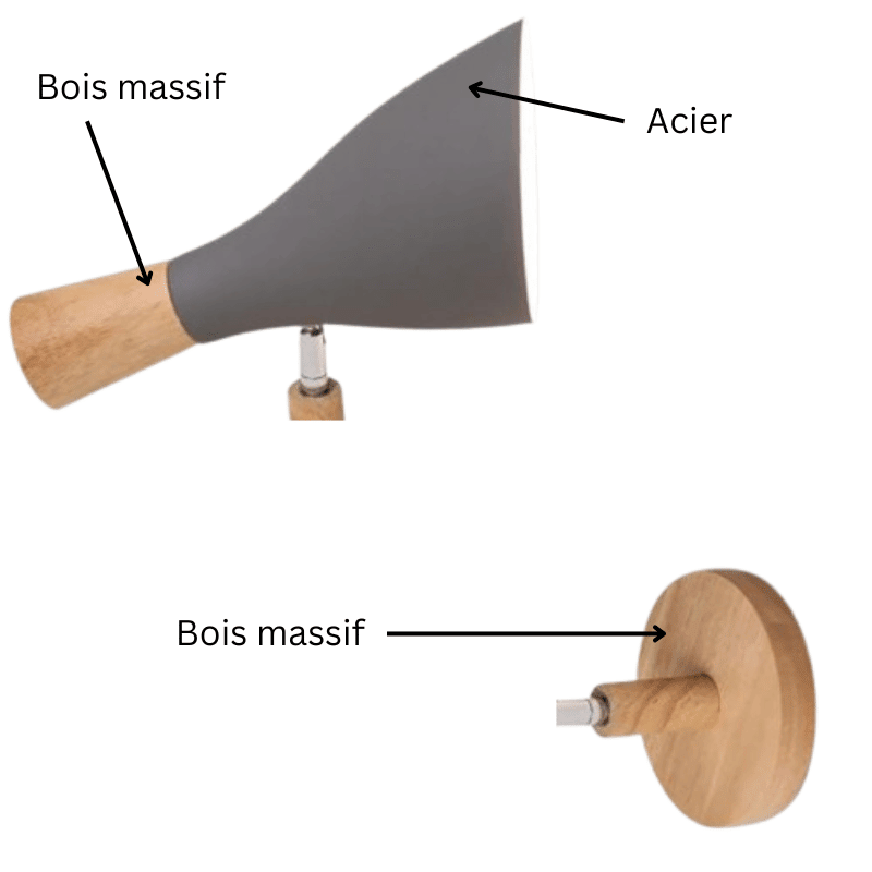 Applique murale bois avec tête articulée│ NOUKAD - product_type_Ma boutique