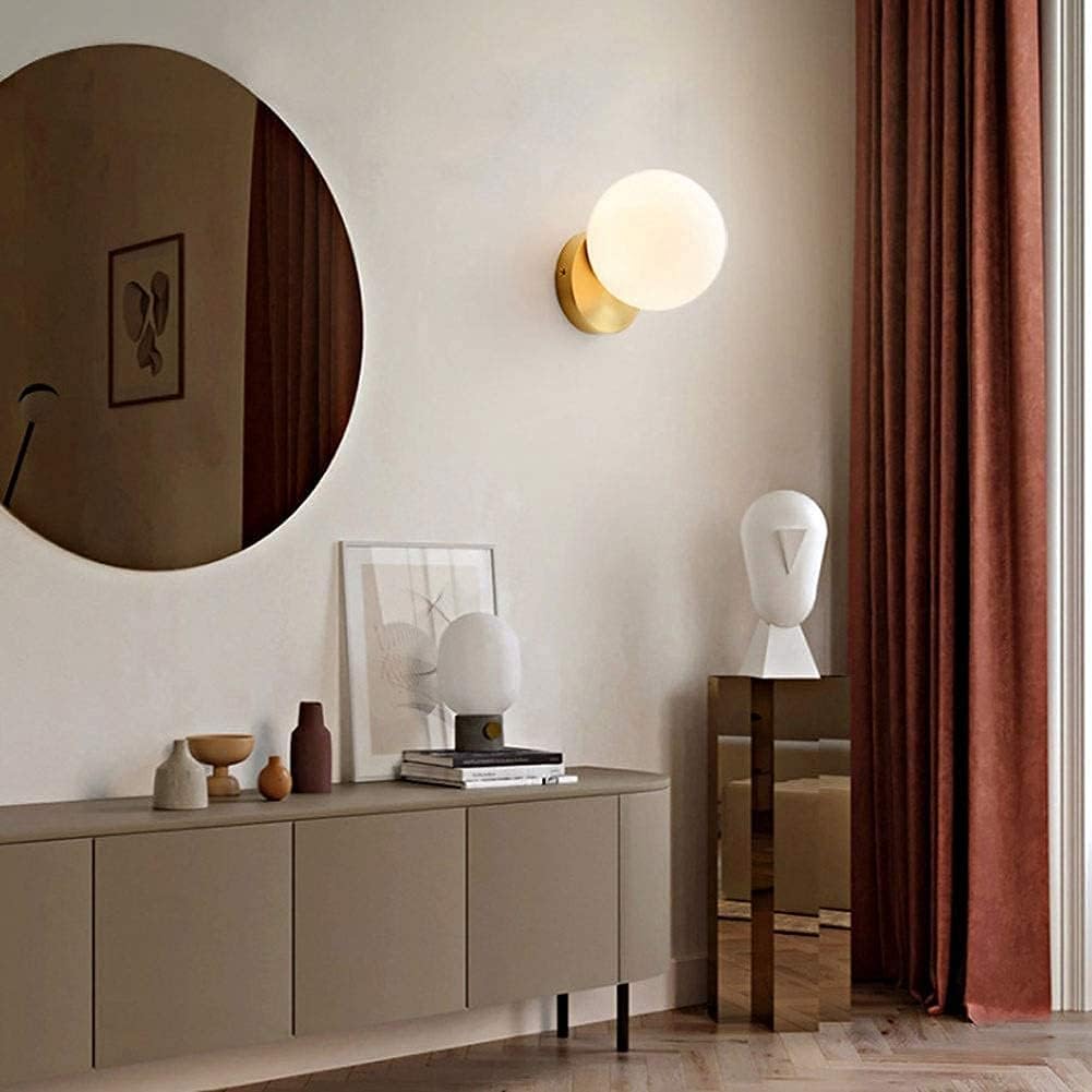Applique murale boule en verre opaline et laiton SOLENE - product_type_Atelier Luisiano