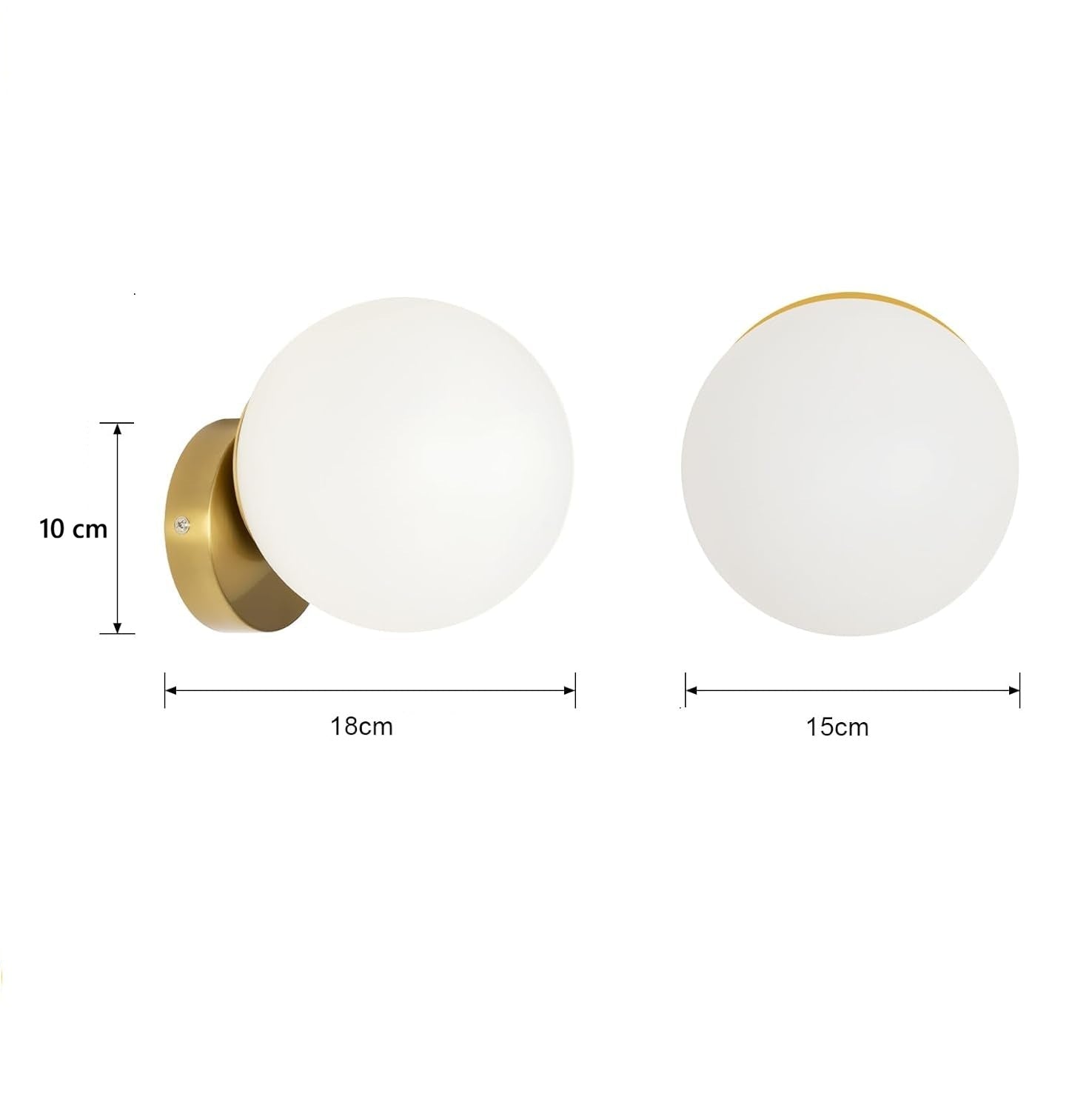 Applique murale boule en verre opaline et laiton SOLENE - product_type_Atelier Luisiano