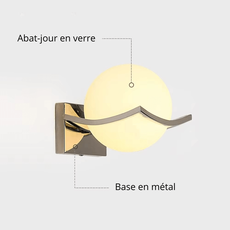 Applique murale boule en verre opaline et métal WATERLO - product_type_Atelier Luisiano