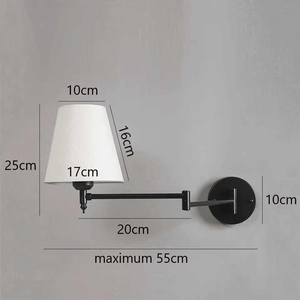 Applique murale de chevet avec bras articulé - Lampe murale de chevet orientable avec abat - jour en lin et corp en laiton │ GENA - product_type_Atelier Luisiano