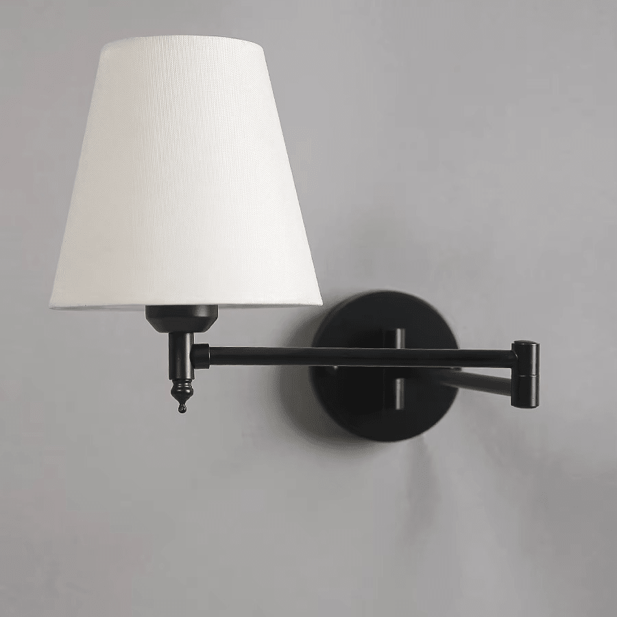 Applique murale de chevet avec bras articulé - Lampe murale de chevet orientable avec abat - jour en lin et corp en laiton │ GENA - product_type_Atelier Luisiano