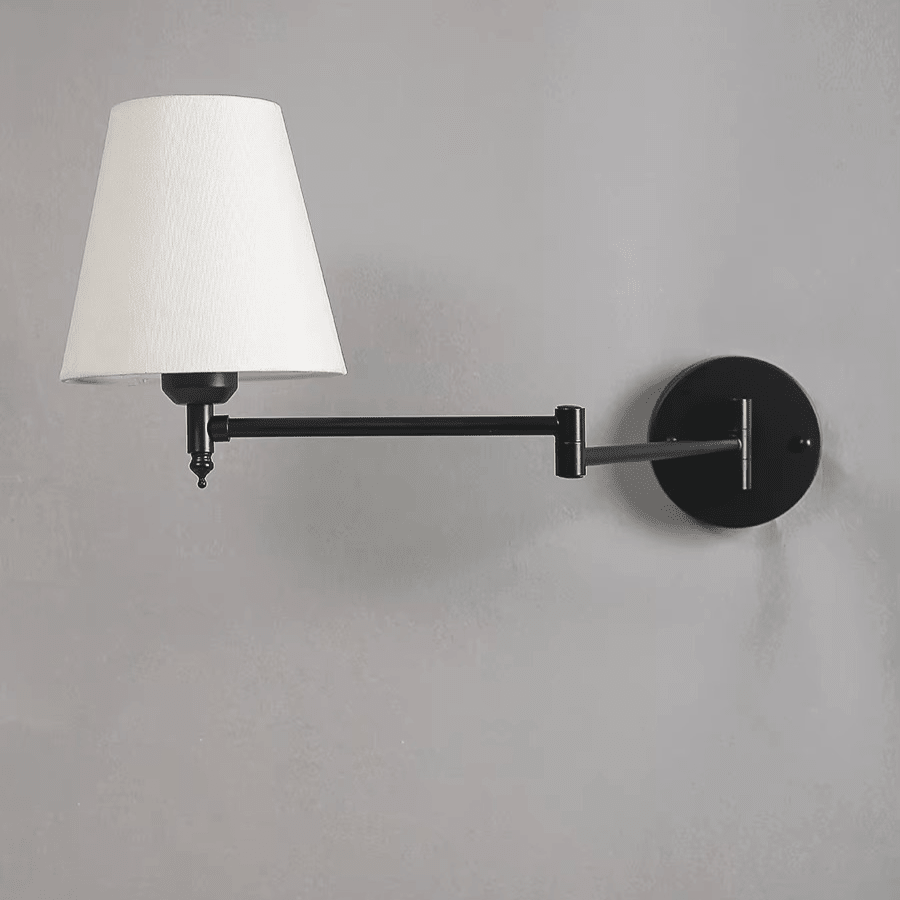 Applique murale de chevet avec bras articulé - Lampe murale de chevet orientable avec abat - jour en lin et corp en laiton │ GENA - product_type_Atelier Luisiano