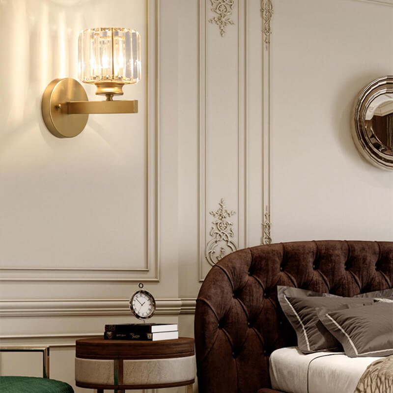 Applique murale doré vintage avec abat - jour en Crystal│ EMOXI - product_type_Floor lamp arc