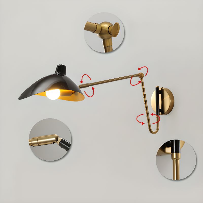 Applique murale dorée avec bras articulé │MYSTAL - product_type_Ma boutique