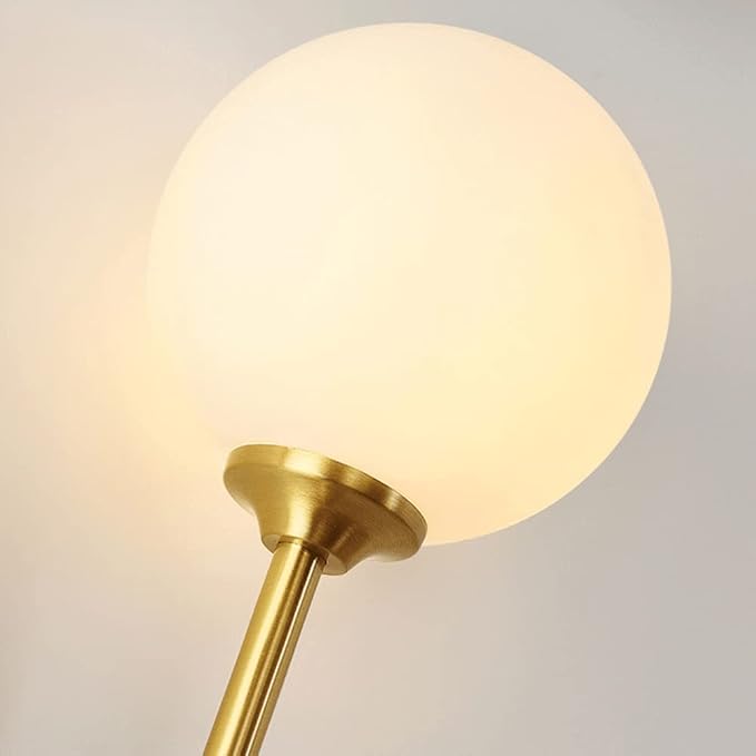 Applique murale double doré en laiton avec abat - jour globe en verre opaline KENNY - product_type_Atelier Luisiano