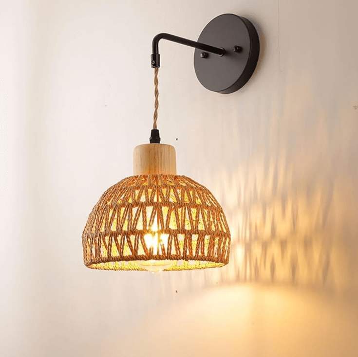 Applique murale en corde tressée style vintage │ MILLA - product_type_Floor lamp arc