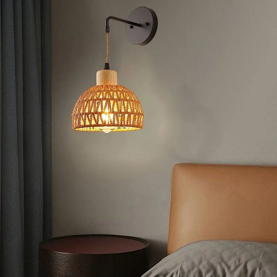 Applique murale en corde tressée style vintage │ MILLA - product_type_Floor lamp arc