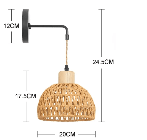 Applique murale en corde tressée style vintage │ MILLA - product_type_Floor lamp arc