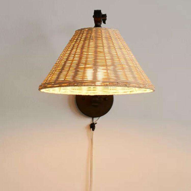 Applique murale en rotin avec bras articulé japonais │ TARBO - product_type_Floor lamp arc
