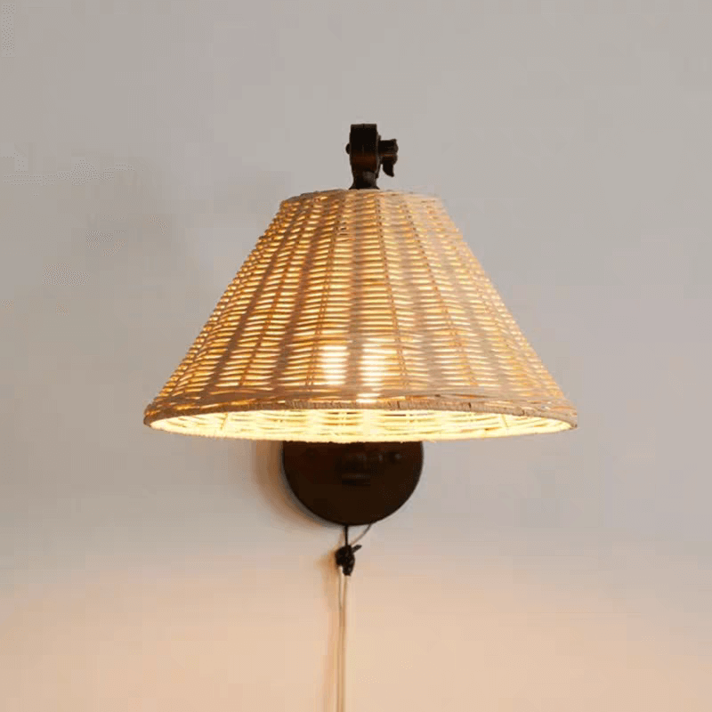 Applique murale en rotin avec bras articulé japonais │ TARBO - product_type_Floor lamp arc