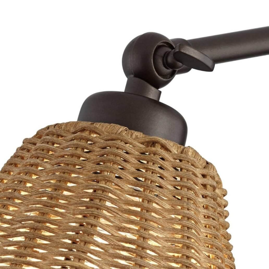 Applique murale en rotin avec bras articulé japonais │ TARBO - product_type_Floor lamp arc