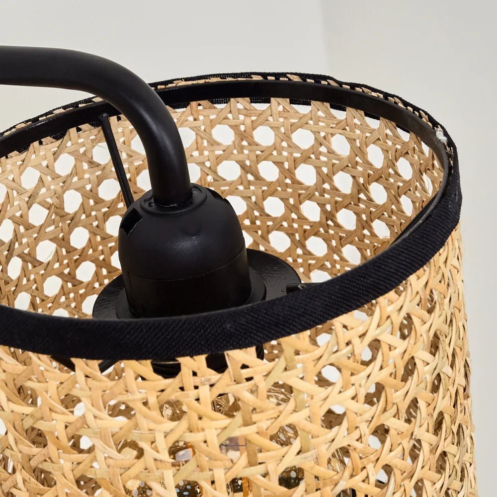 Applique murale en rotin noir vintage │ REDO - product_type_Floor lamp arc