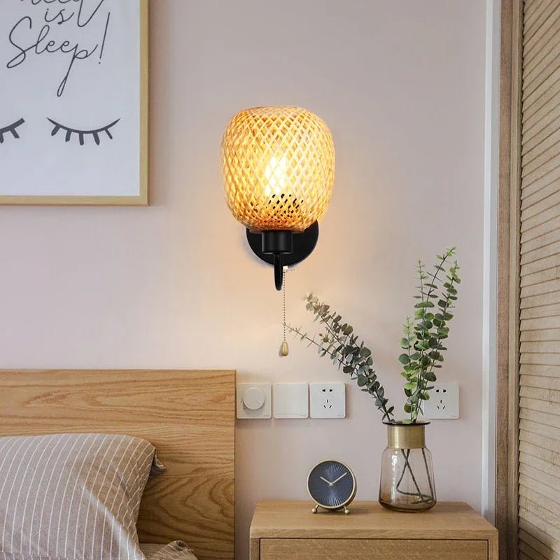 Applique murale en rotin noire ovale │ ZEITUNA - product_type_Floor lamp arc