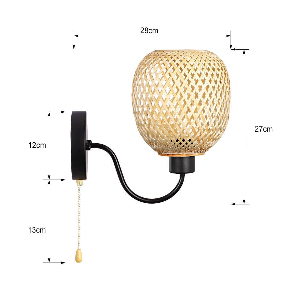 Applique murale en rotin noire ovale │ ZEITUNA - product_type_Floor lamp arc