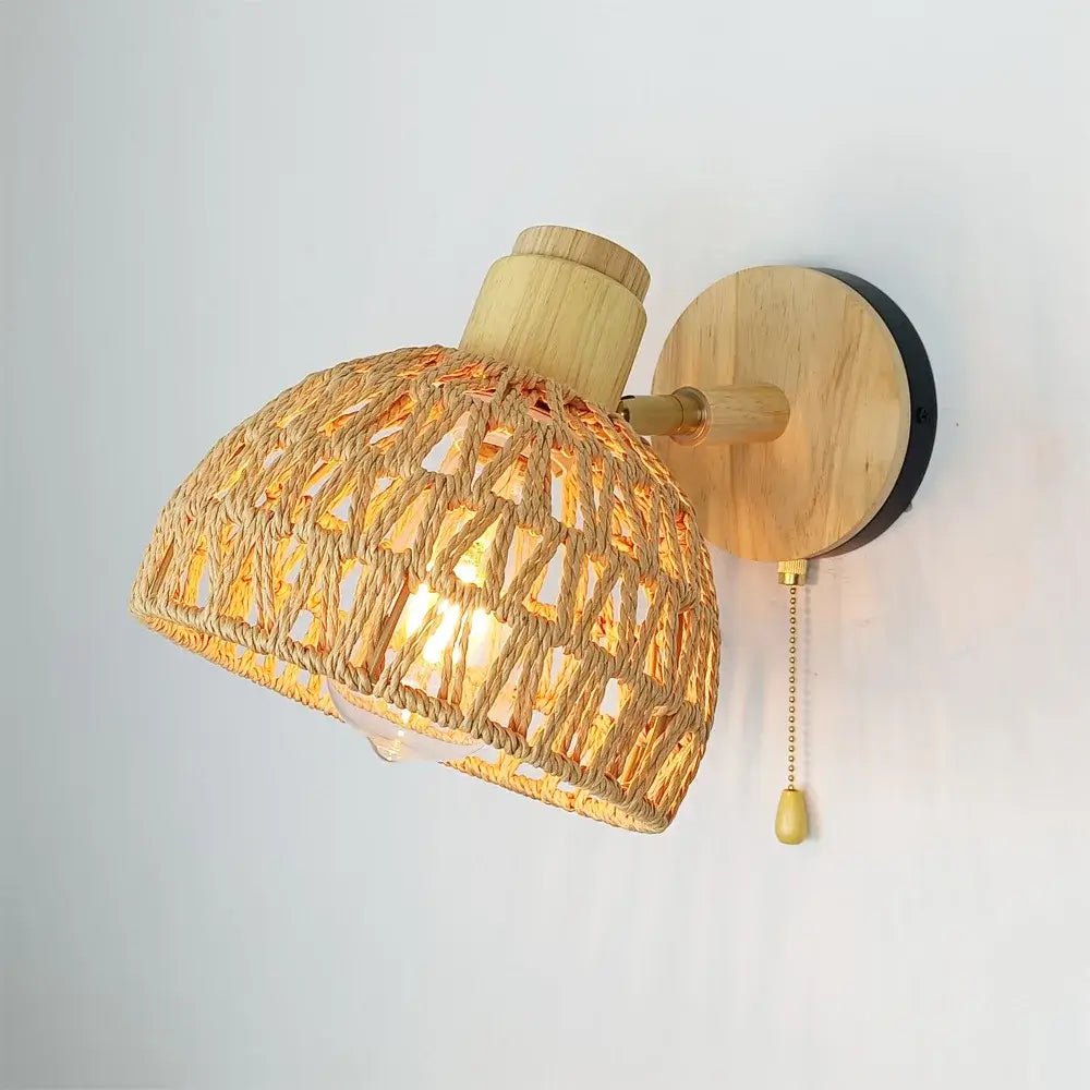 Applique murale en rotin rotative en forme de bol │ ZLAFA - product_type_Floor lamp arc