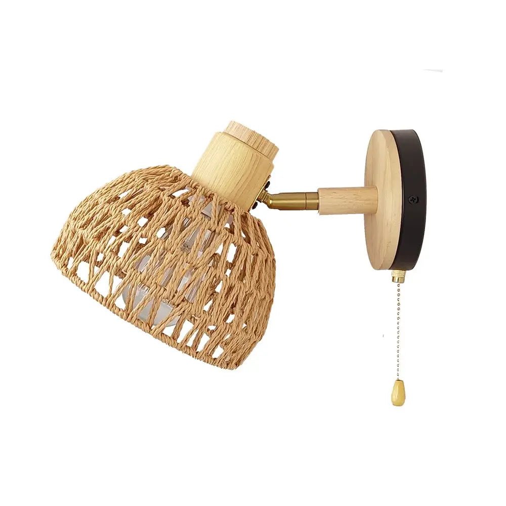 Applique murale en rotin rotative en forme de bol │ ZLAFA - product_type_Floor lamp arc