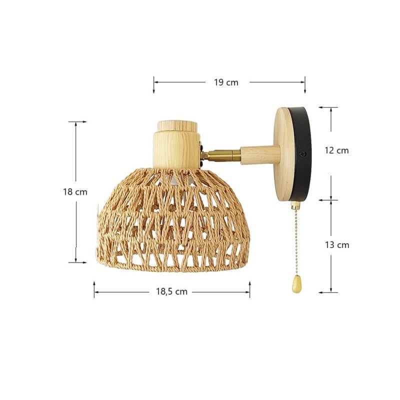 Applique murale en rotin rotative en forme de bol │ ZLAFA - product_type_Floor lamp arc