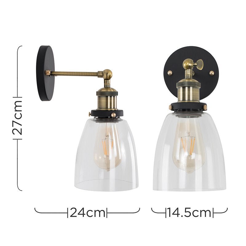 Applique murale industrielle en verre en verre │ EFRAT - product_type_Floor lamp arc
